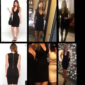New XL fit Large ?? women LULUS deep v-neck sleeveless short knit black dress